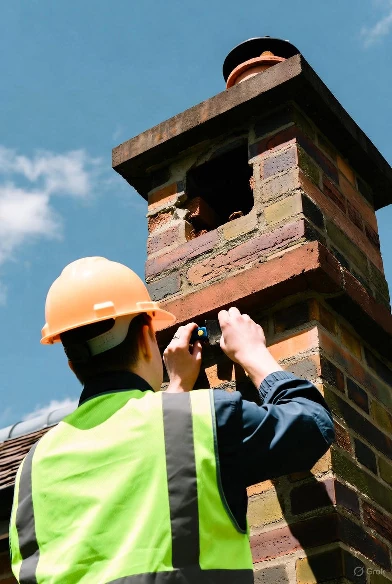 chimney service nj Repair - Cracked brick and crown repair