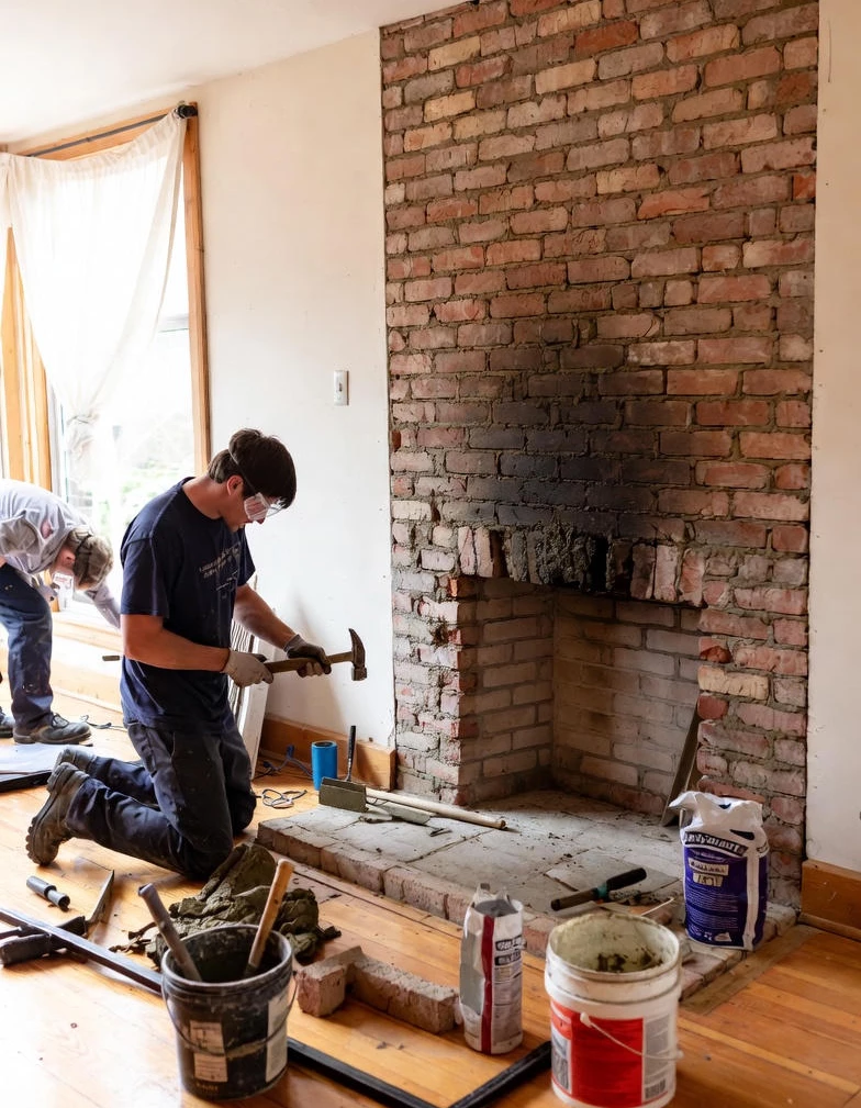 experts of chimneyguards fireplace rebuild