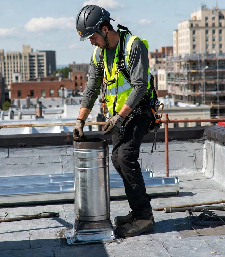 worker chimneyguards fireplace liners nj